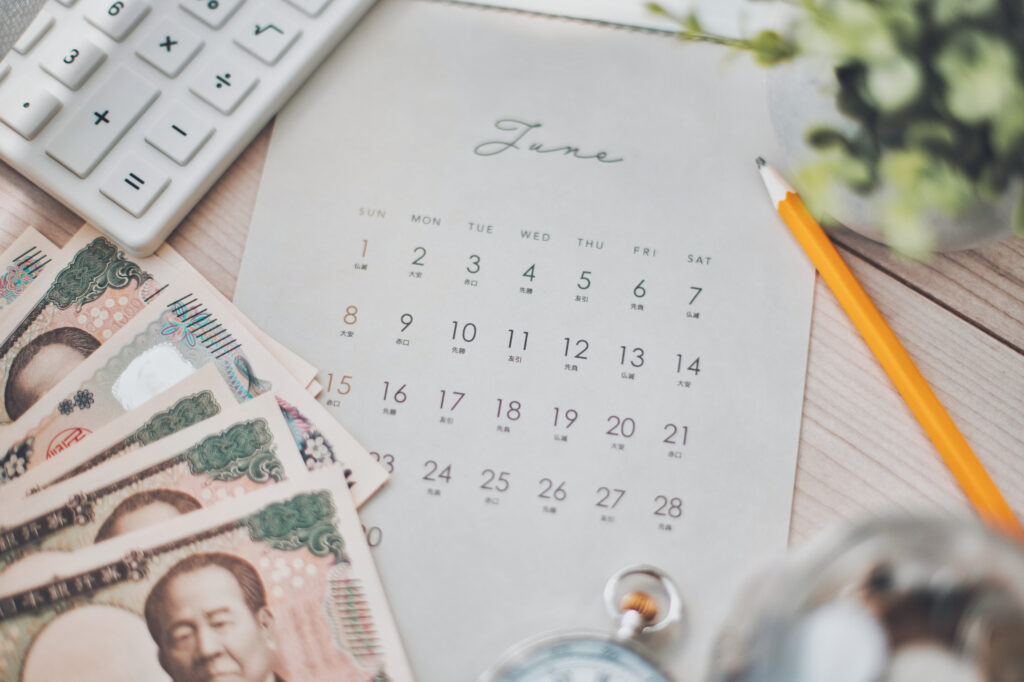 カレンダーとお金