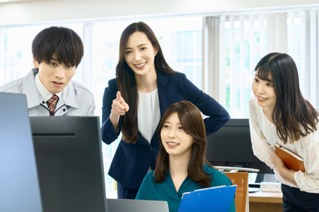 チームワーク 複数 会社員