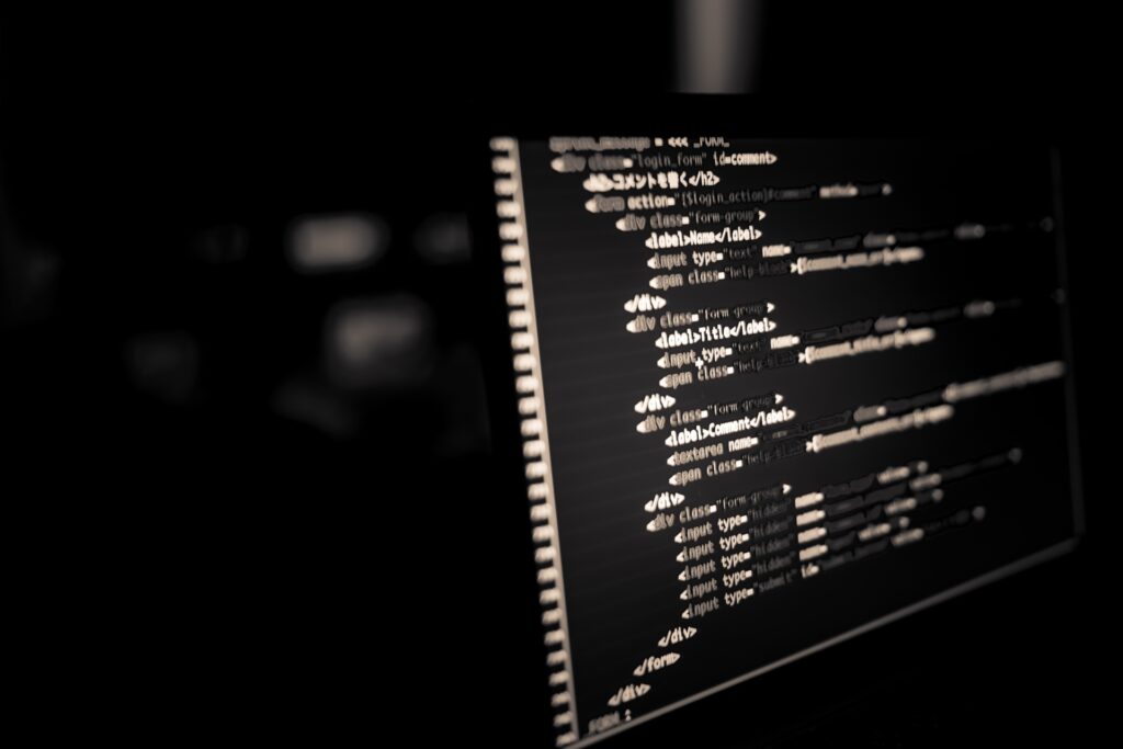 プログラムが映るパソコンの画面