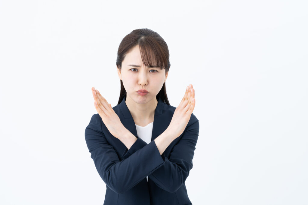 拒否するビジネスウーマン