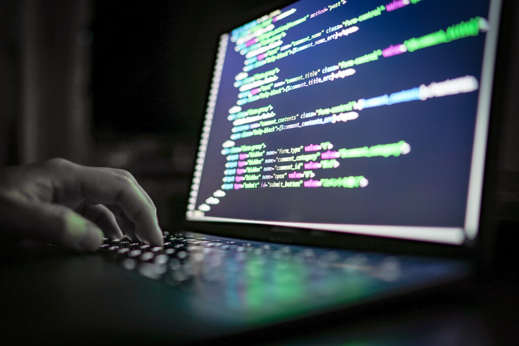 プログラムが映るパソコンの画面