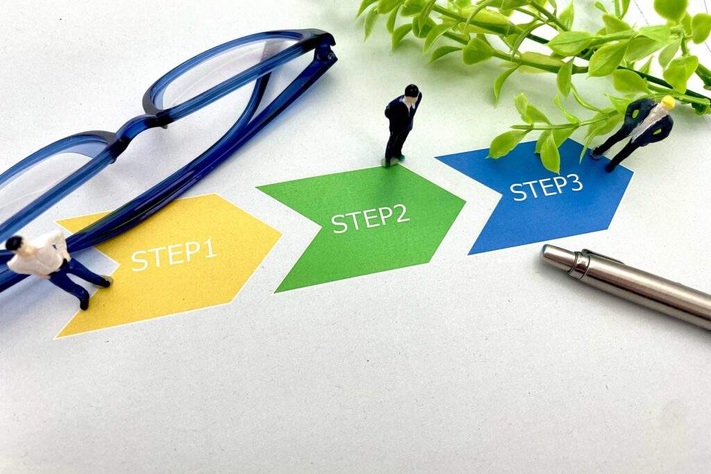 ステップアップとビジネスマン