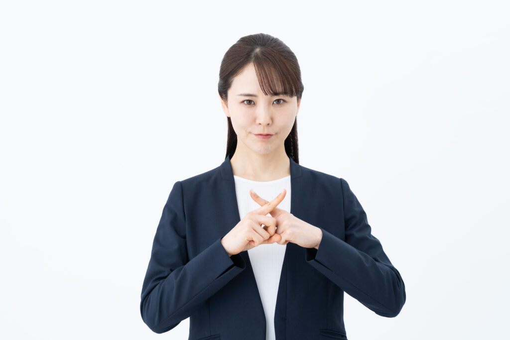 拒否するビジネスウーマン