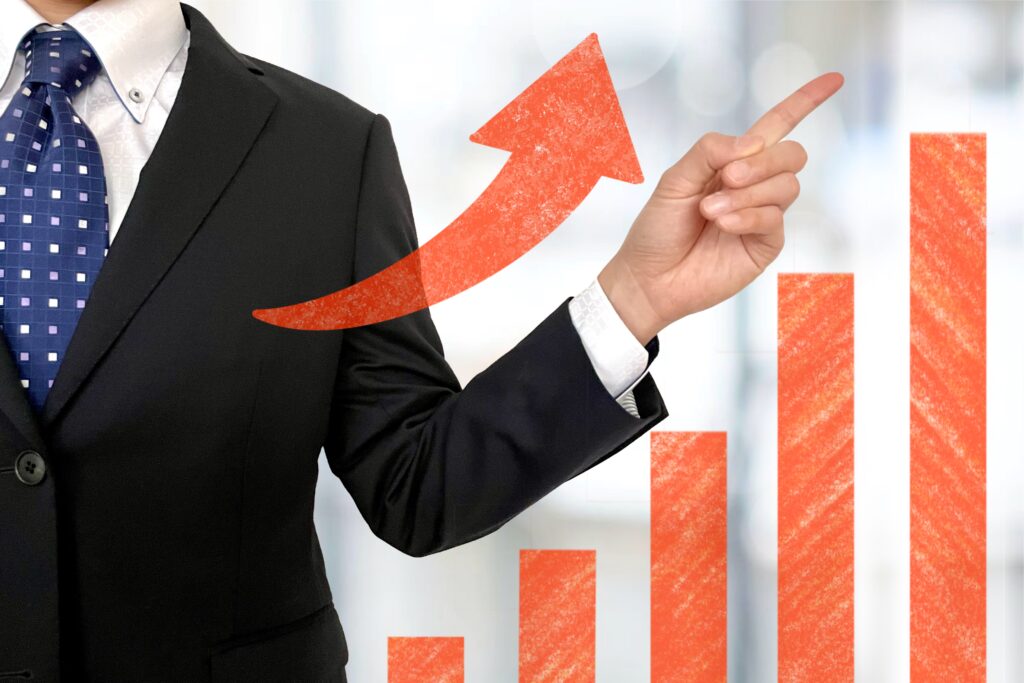 上昇のイメージとサラリーマン