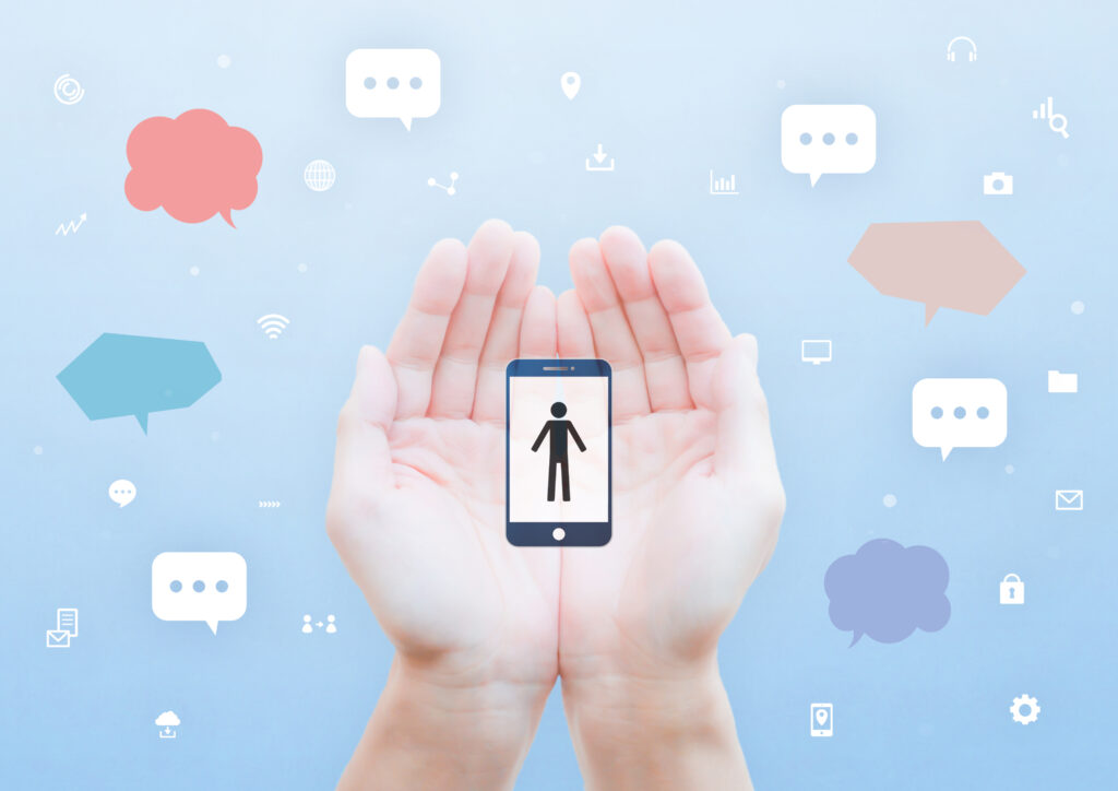 手の中にスマホ