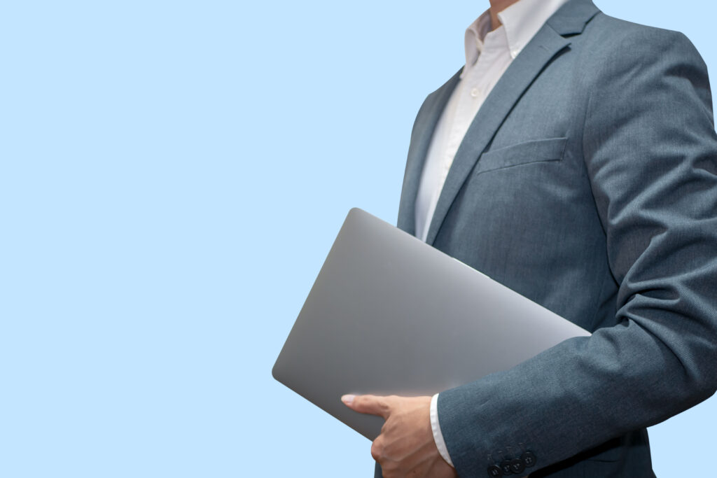 ビジネスマン カラー背景 水色