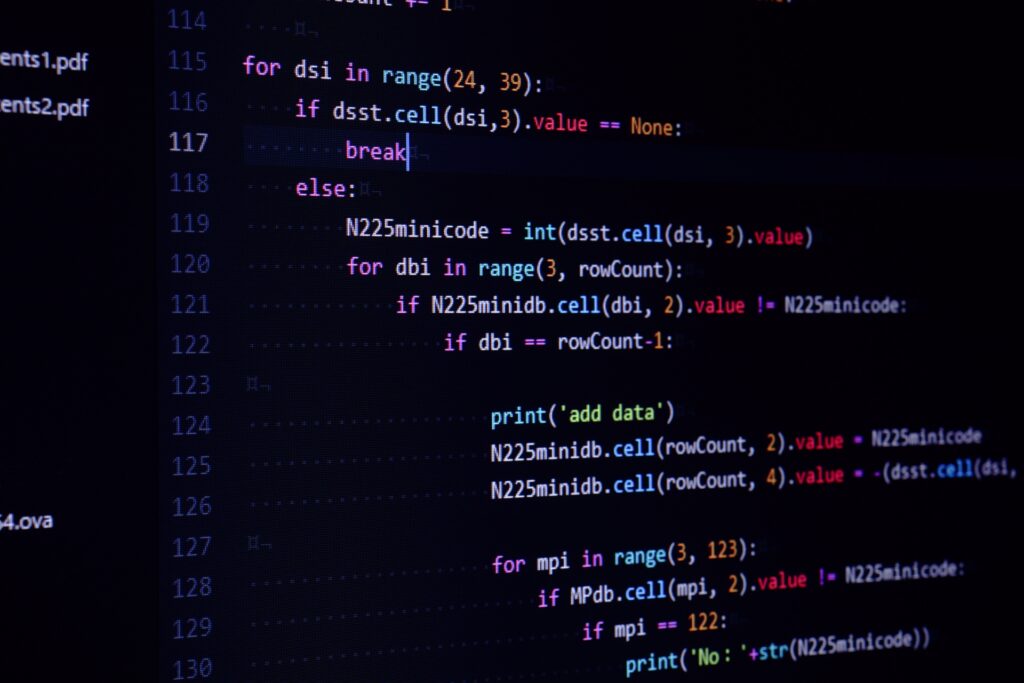 プログラミング PC画面